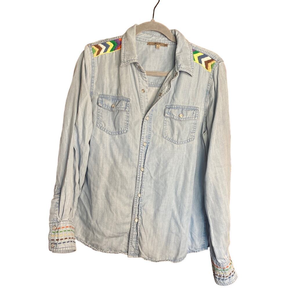 MissMe Chambray Pearl Button Snap Small